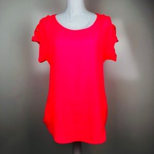 Express Hot Pink Shirt w/ Sleeve cutouts